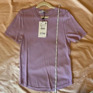 Zara extra fine knit purple t shirt